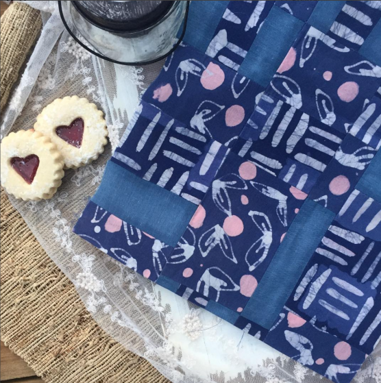 Sweet Summer Denim Batik Quilting Sample