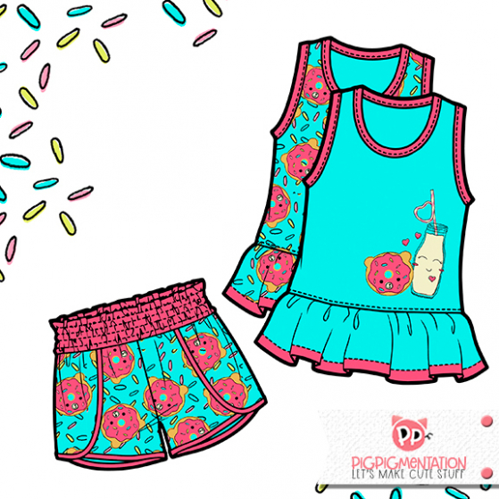 BFF Donut + Milk Mock Up: Toddlers, Girls